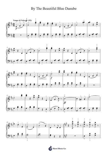 By The Beautiful Blue Danube, Op. 314 Sheet Music by Johann Strauss Jr.-Arr.Earmay