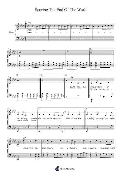 Scoring The End Of The World Sheet Music by Motionless In White-Arr.Sigjeff