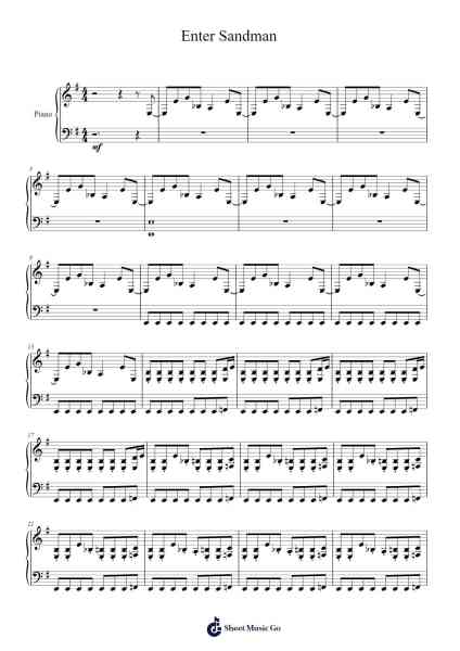 Enter Sandman Sheet Music by Metallica-Arr.Dougtin Vashop