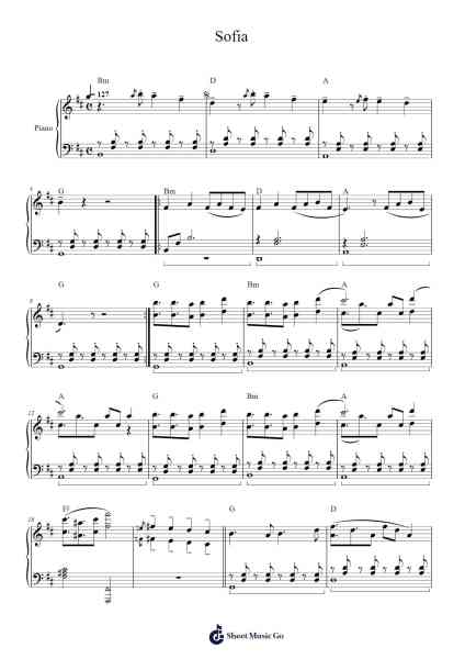 Sofia Sheet Music by Mactroy Chloemy-Arr.Humeleen Bachnat