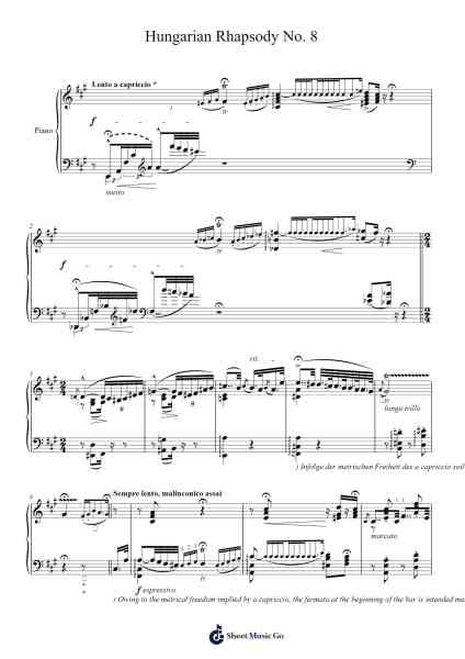 Hungarian Rhapsody No. 8 Sheet Music by Franz Liszt-Arr.Roockey