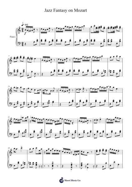 Jazz Fantasy on Mozart Sheet Music by Fazil Say-Arr.Reylot