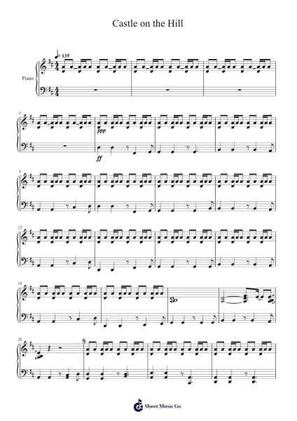 Castle on the Hill Sheet Music by Ed Sheeran-Arr.Wheenan