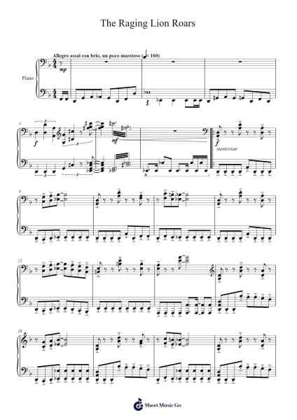 Kirby and the Forgotten Land - The Raging Lion Roars (Vs. Leongar Theme) (Piano Transcription) Sheet Music by Yuuta Ogasawara-Arr.Corsay Parhys