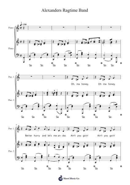 Alexanders Ragtime Band Sheet Music by Irving Berlin-Arr.Inbuck