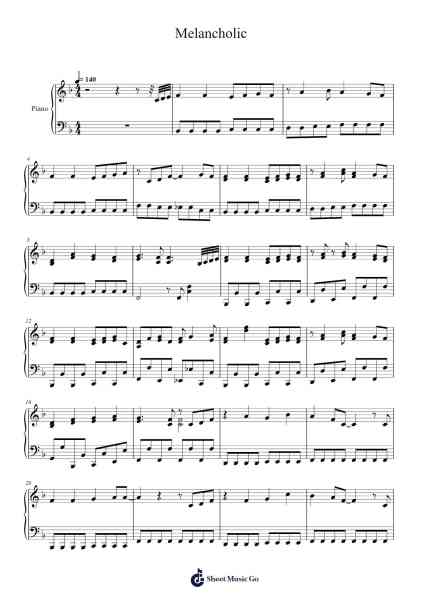 Melancholic Sheet Music by Junky-Arr.Kayrist