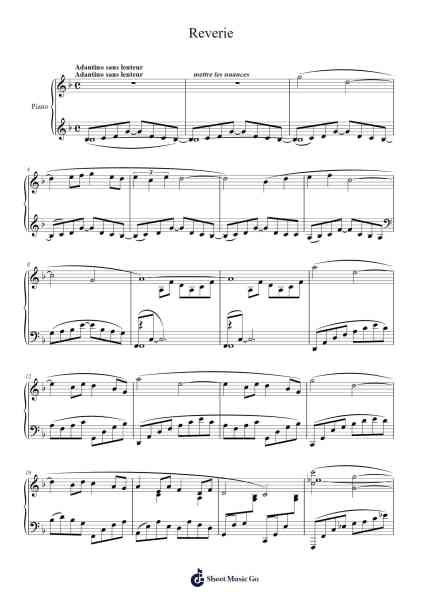 Reverie Sheet Music by Claude Debussy-Arr.Janedo