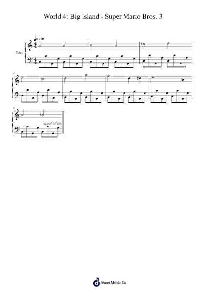 World 4: Big Island - Super Mario Bros. 3 Sheet Music by Koji Kondo-Arr.Churmike