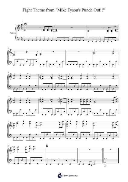 Fight Theme from "Mike Tyson's Punch Out!!" Sheet Music by Koji Kondo-Arr.Gekeith Fordkiel