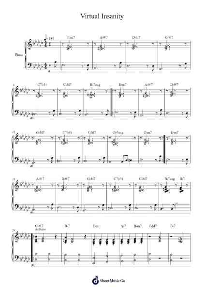 Virtual Insanity Sheet Music by Jamiroquai-Arr.Pennlyle Ferpkins