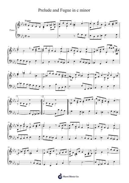 Prelude and Fugue in C Minor Sheet Music by josiahmishael-Arr.Tomnee
