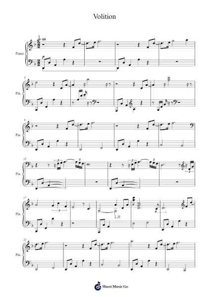 Volition Sheet Music by Bill Kiley-Arr.Bairdxy