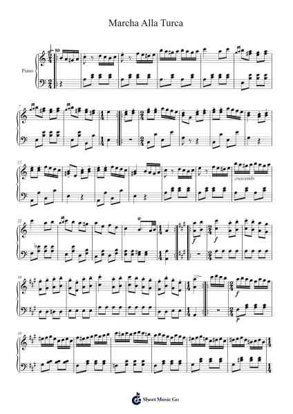 Marcha Alla Turca Sheet Music by -Arr.Yetkim Vauglvis