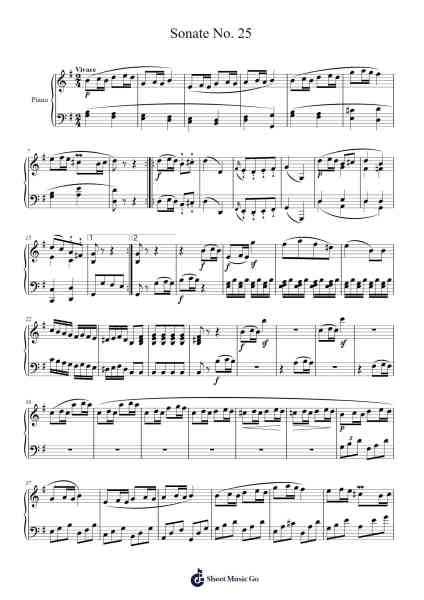 Sonata No. 25 in G Major, Op. 79: III. Vivace Sheet Music by Ludwig van Beethoven-Arr.Priestvy