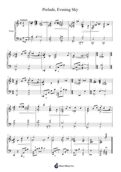 Prelude, Evening Sky Sheet Music by Gilessteele Poclare-Arr.Geward Mansloyd