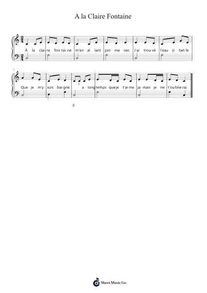 A la Claire Fontaine Sheet Music by undefined-Arr.Fanbrow Douggreve