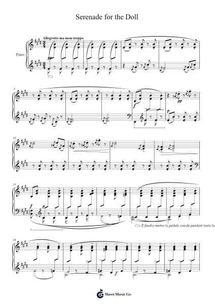 Serenade for the Doll from Children's Corner Sheet Music by Claude Debussy-Arr.Pauldo Reedbart