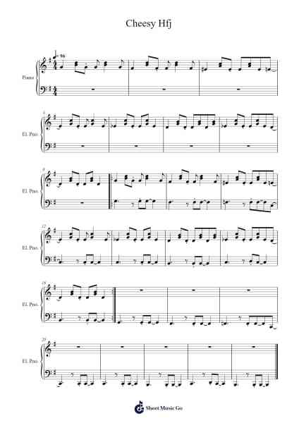 Cheesy Hfj Sheet Music by Cheesy Hfj-Arr.Lawwald