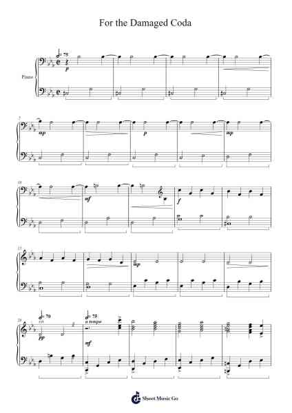 For the Damaged Coda Sheet Music by Blonde Redhead-Arr.Sodwight