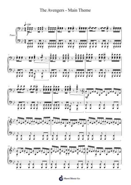 The Avengers - Main Theme Sheet Music by Lalo Schifrin-Arr.Popgram Migcky