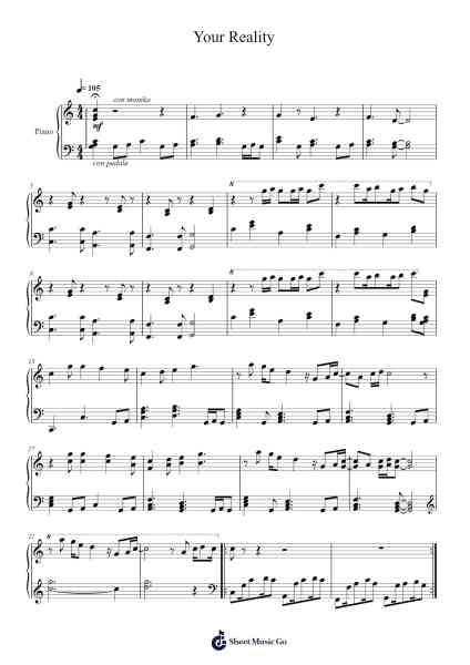 Your Reality Sheet Music by Dan Salvato-Arr.Rusget Garckle
