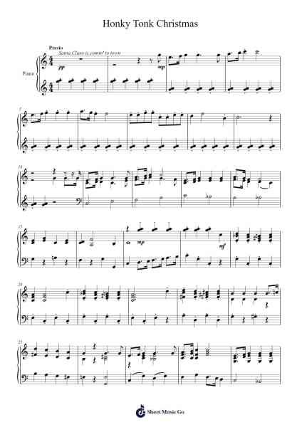 Honky Tonk Christmas Sheet Music by Marc Perrone-Arr.Websjean Hodgdre