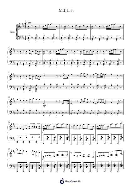 M.I.L.F. Sheet Music by Kawaii Sprite-Arr.Gibger Burnsleif