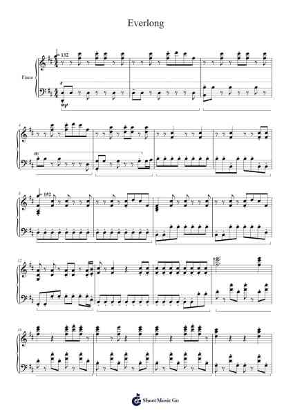 Everlong Sheet Music by Foo Fighters-Arr.Grelitt Bachdrow