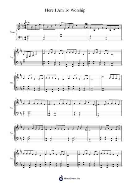 Here I Am To Worship Notas de música por Hillsong Worship-Arr.Hedrex Kimriah
