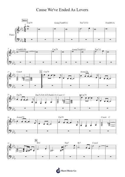 Cause We've Ended As Lovers Sheet Music by Jeff Beck-Arr.Brucefe Payjim