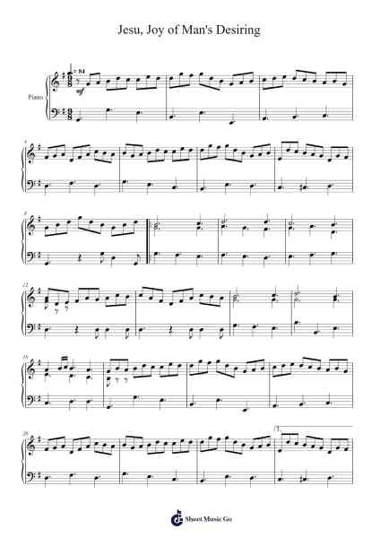 Jesu, Joy of Man's Desiring Notas de música por Johann Sebastian Bach-Arr.Shelmore Yetgrant