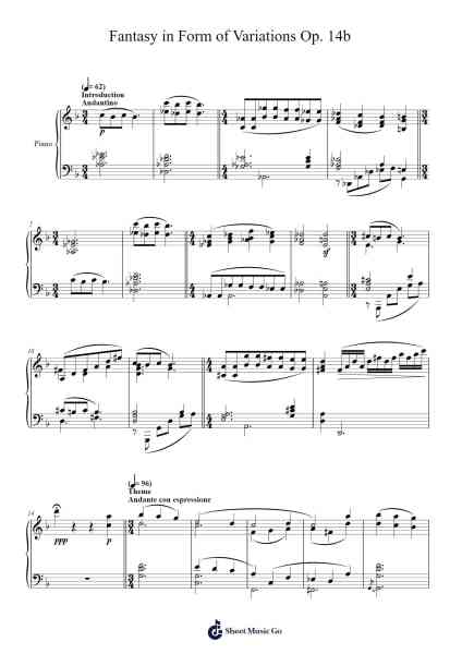 Fantasy in Form of Variations Op. 14b Sheet Music by Sherman Brothers-Arr.Wanje Phoefra