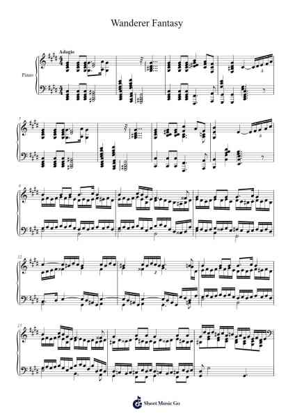 Wanderer Fantasy Sheet Music by Franz Schubert-Arr.Odewyatt