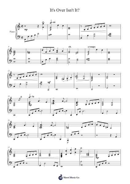 It's Over Isn't It? Sheet Music by Rebecca Sugar-Arr.Latbel Conler