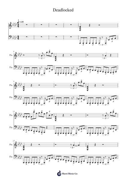 Deadlocked Sheet Music by Misc Computer Games-Arr.Efbin Kimsie