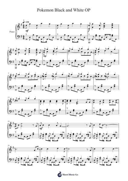 Pokemon Black and White OP Sheet Music by John Loeffler-Arr.Latckens