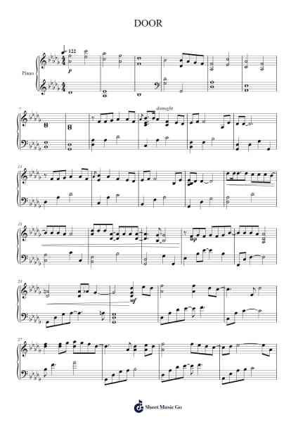 DOOR (Your Moon) - My Roommate is a Gumiho OST Sheet Music by Jeong Sewoon-Arr.Tateearl Grantbroad