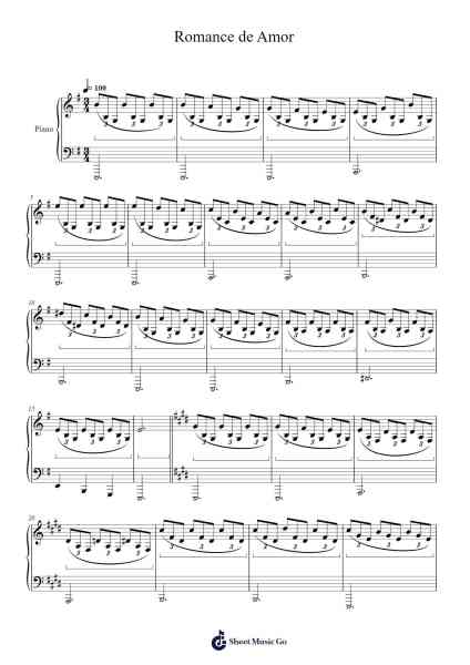 Romance de Amor Sheet Music by Anonimo-Arr.Ldad Jeanvan