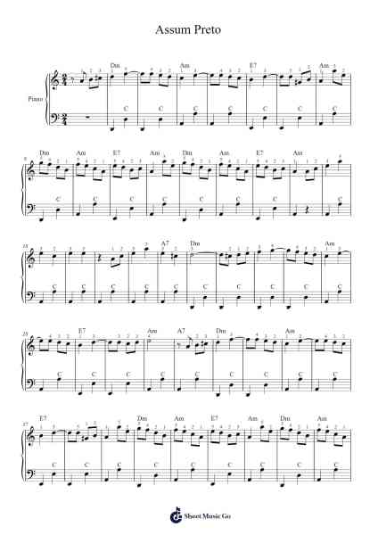 Assum Preto Sheet Music by Luiz Gonzaga/Humberto Teixeira-Arr.Louisron Whitemax