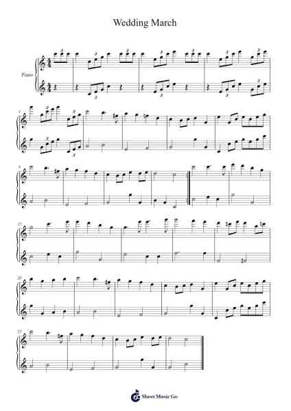 Wedding March Sheet Music by Felix Mendelssohn-Arr.Shelmore Yetgrant