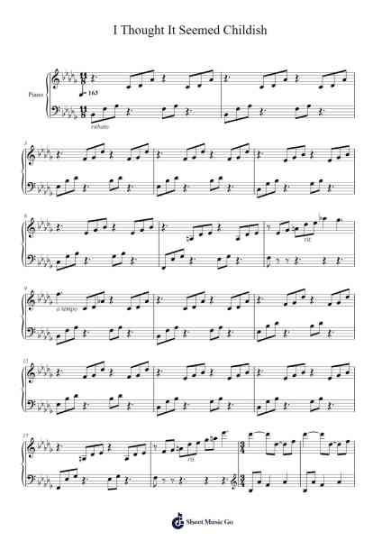 I Thought It Seemed Childish Sheet Music by Takeaki Watanabe-Arr.Marjill