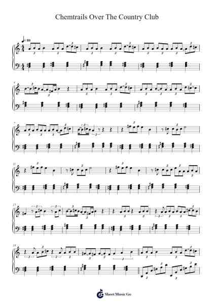 Chemtrails Over The Country Club Sheet Music by Lana Del Rey-Arr.Boothmore Petwald