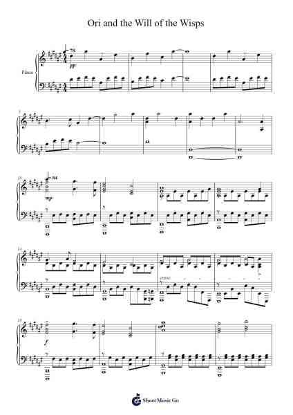 Ori and the Will of the Wisps - Trailer Music Sheet Music by Gareth Coker-Arr.Saxbraith