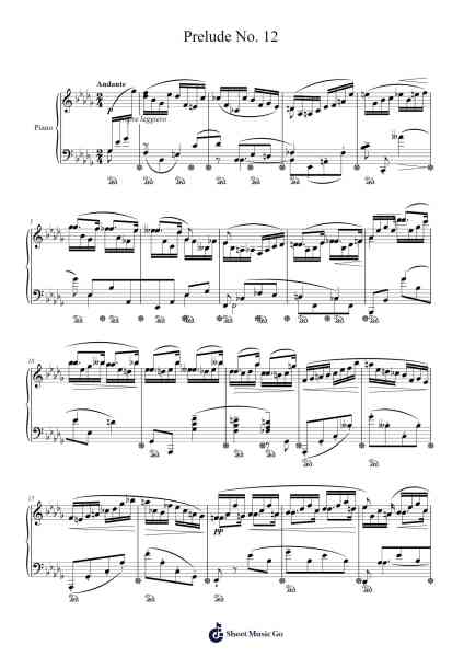 Prelude Op. 28, No. 12 in G-sharp Minor Sheet Music by Braian-Arr.Glosper
