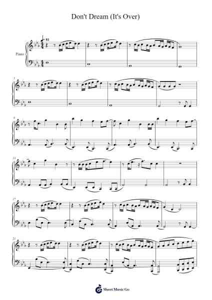 Don't Dream (It's Over) Sheet Music by Crowded House-Arr.Churwalsh