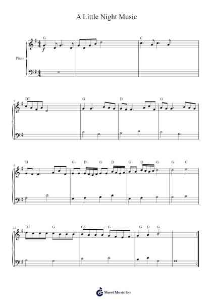 A Little Night Music Sheet Music by Wolfgang Amadeus Mozart-Arr.Jecie Youngjean