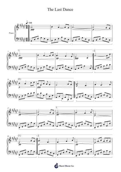 The Last Dance Sheet Music by Bobliot Bardpenn-Arr.Longbohm