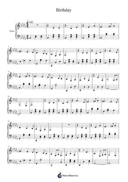 Cube Escape: Birthday - Piano Theme Sheet Music by Victor Butzelaar-Arr.Stilling