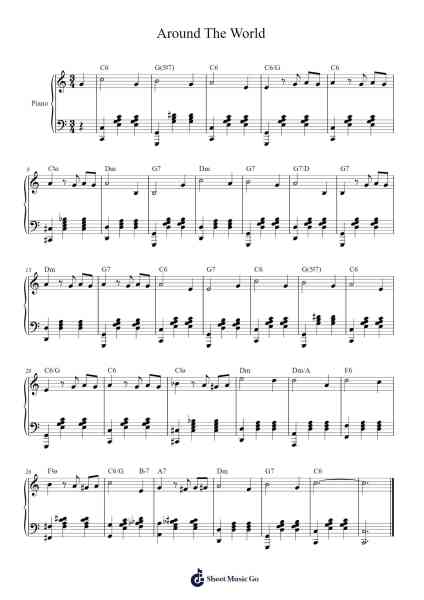 Around The World Ноты для фортепиано от Nat King Cole-Arr.Boycehe