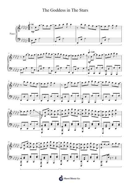 The Goddess in The Stars Sheet Music by Northtia Gorgale-Arr.Fitzjim